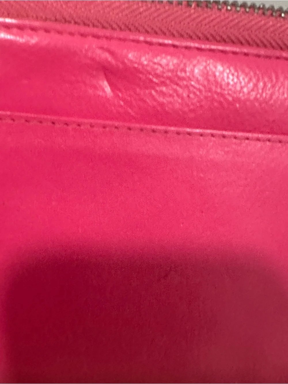 Barney’s Pink Leather Zip-Around Wallet preppy quiet luxury